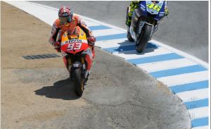 Rossi vs. Marquez Lap 4, Turn 8, 2013 Laguna Seca