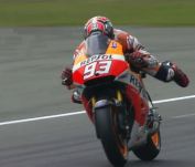 Marquez swims across the line