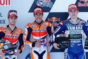 2013; 2013 MotoGP; Circuit of the Americas; Dani Pedrosa; Honda; Jorge Lorenzo; Marc Marquez; Podium; Repsol; Sport Bike Race; Yamaha; Yamaha Factory Racing